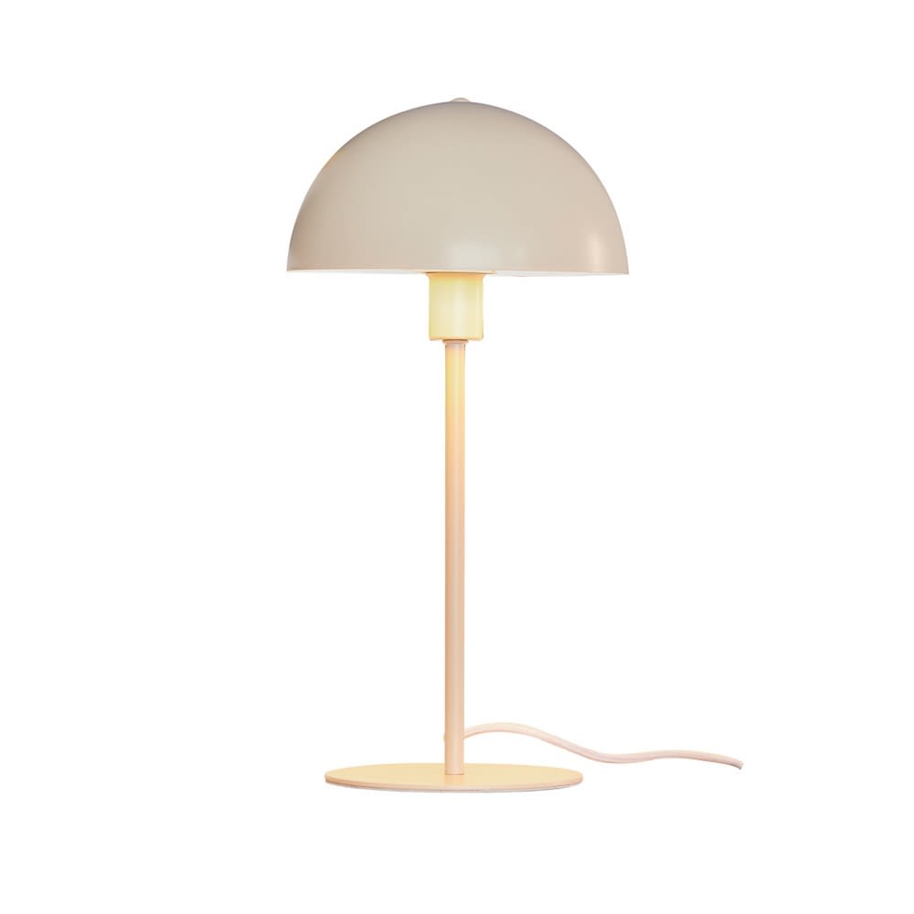 Lampe de table simple en métal beige avec abat-jour en forme de dôme