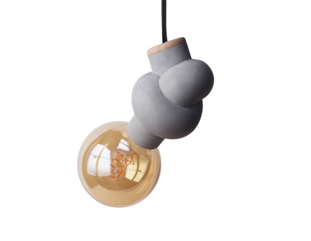 Lampada a sospensione in legno cavo nero lampadina Edison LED -