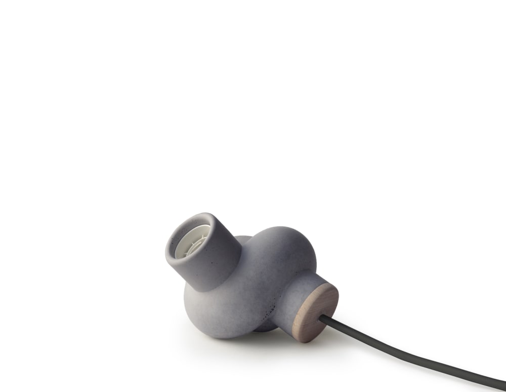 Beton-Holzlampe mit schwarzer Schnur ohne Glühbirne - Maisons Du