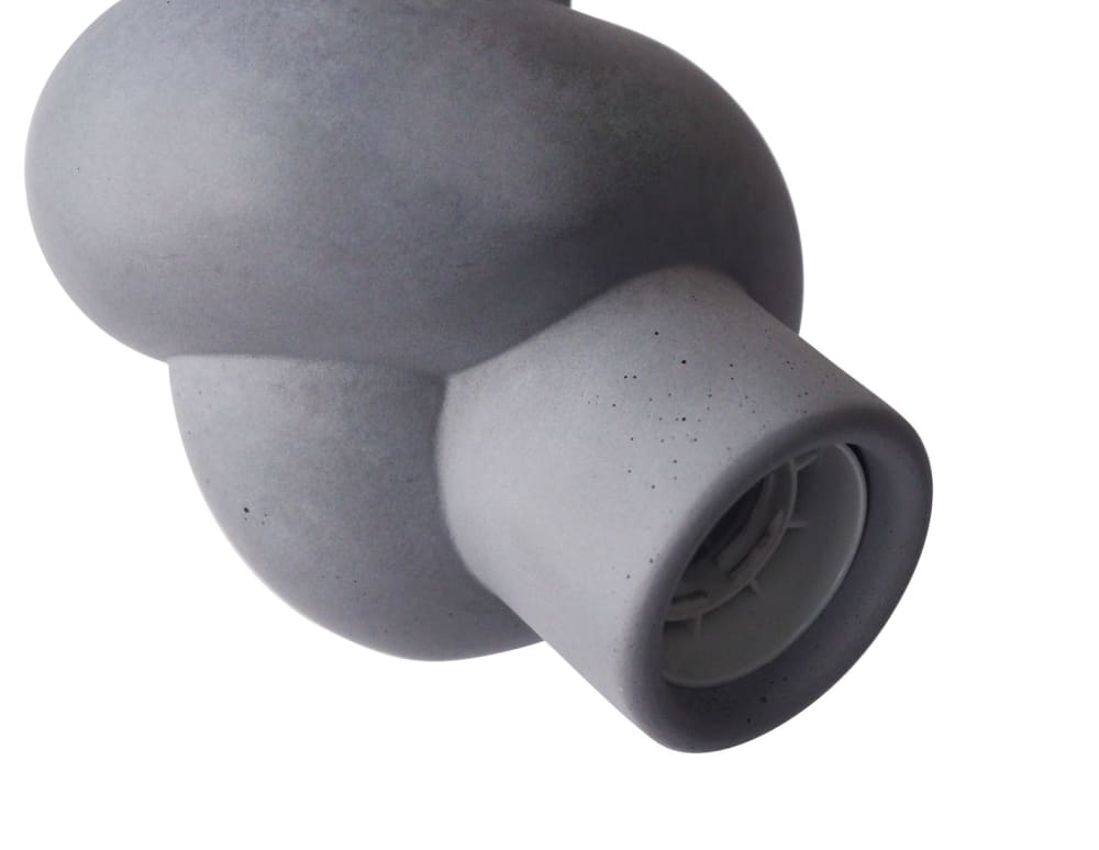 Lampe à poser en béton et bois cordon blanc — vue 4