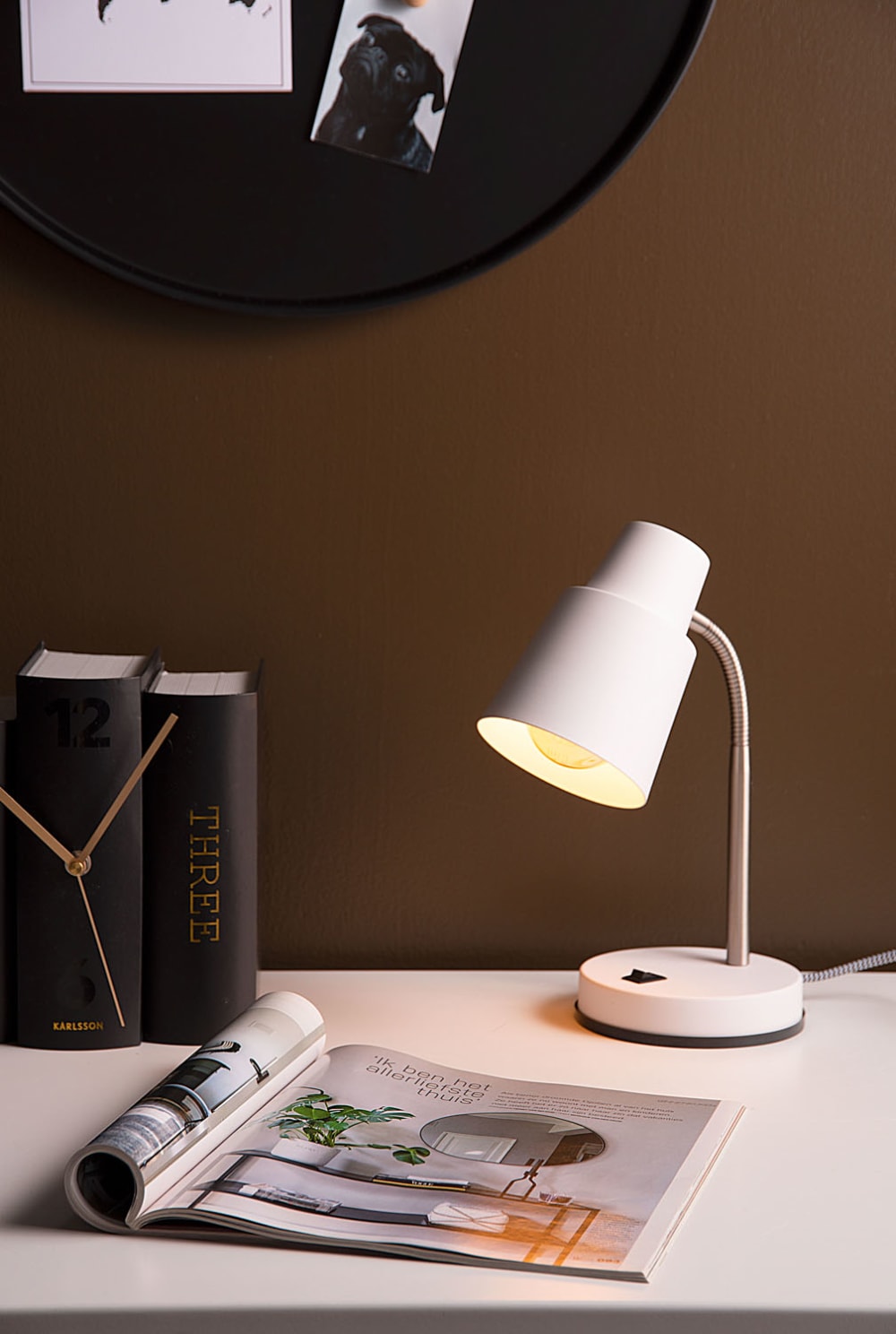Lampe de Table fer blanc 21x30cm - Maisons du Monde