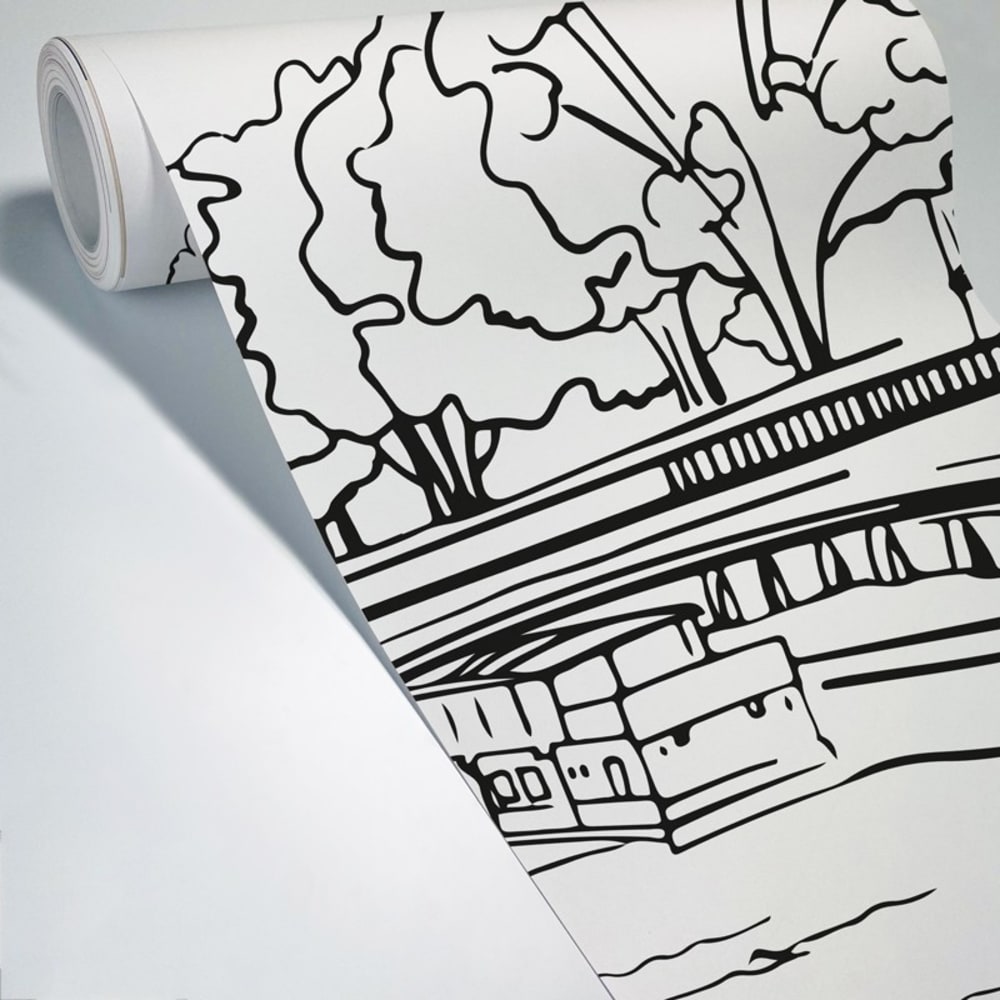 Papier peint panoramique - noir - intissé - 7 lés : 336x270cm - Maisons du Monde