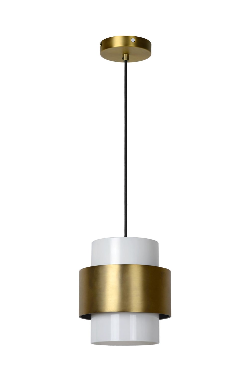 Lámpara colgante de vidrio 1xe27, oro mate / latón - Maisons du Monde