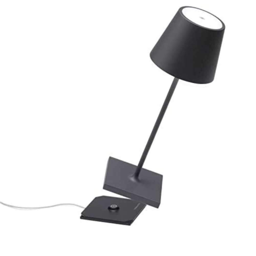 Lampe de table led poldina pro mini aluminium gris foncé — vue 3