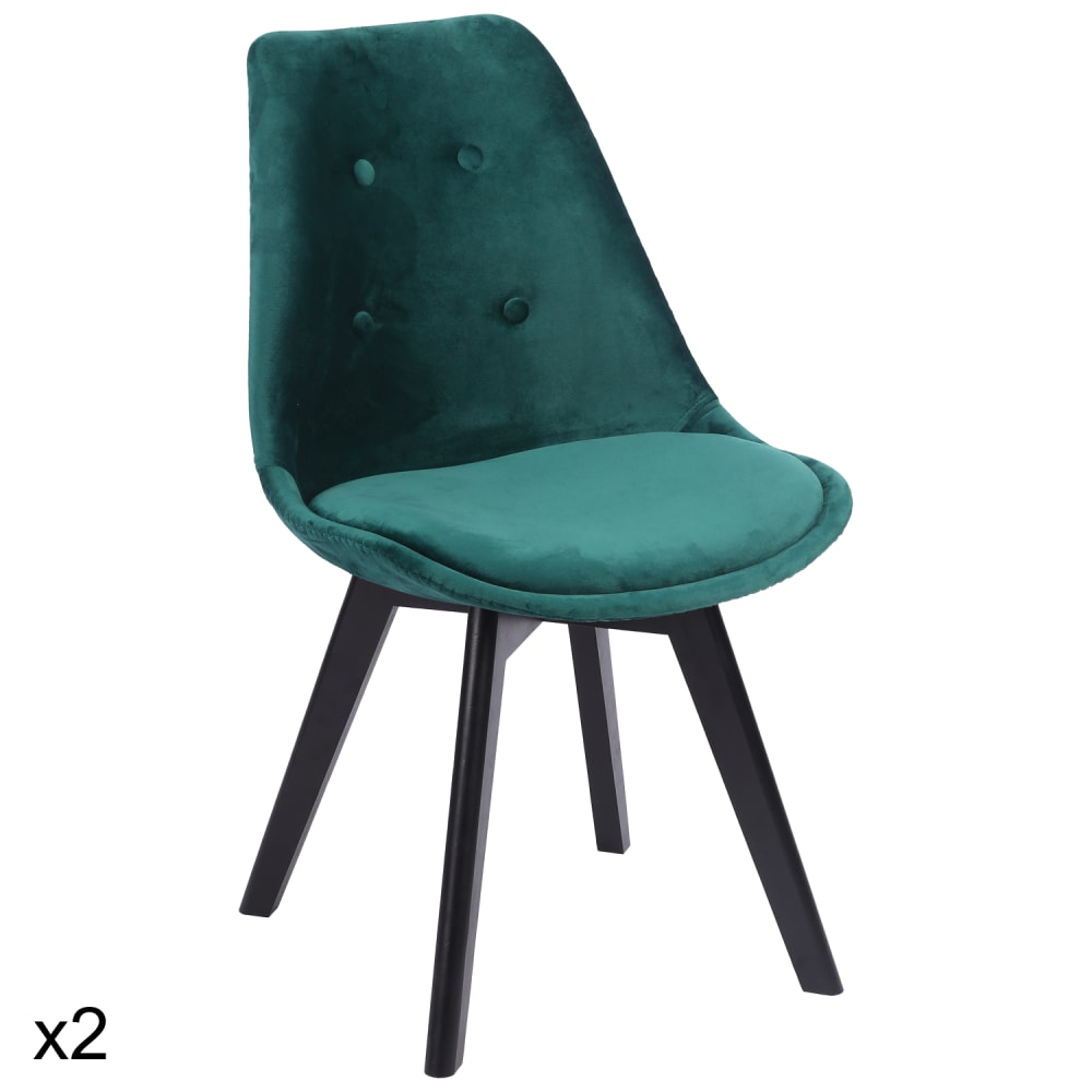 Lot de 2 chaises en velours