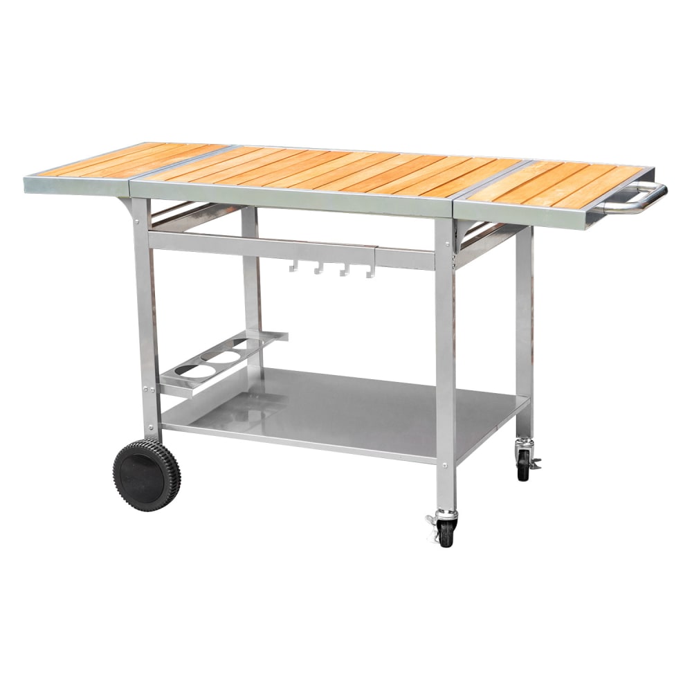 Desserte pour plancha en bois et métal