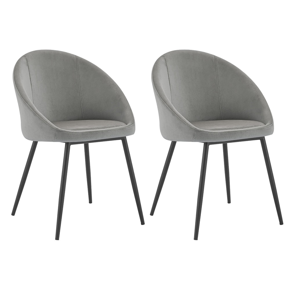 Lote de 2 sillas vintage de terciopelo gris - Maisons du Monde