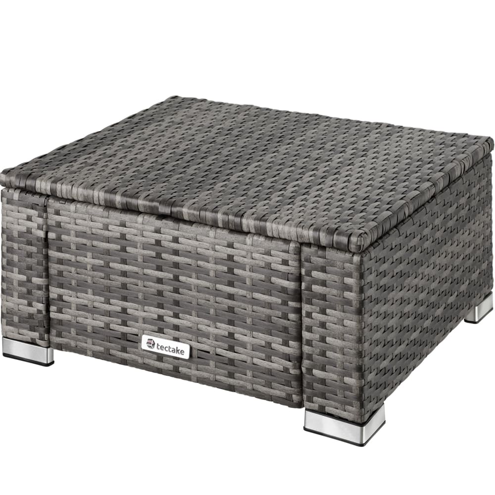 Pouf in rattan quadrato grigio - Tectake