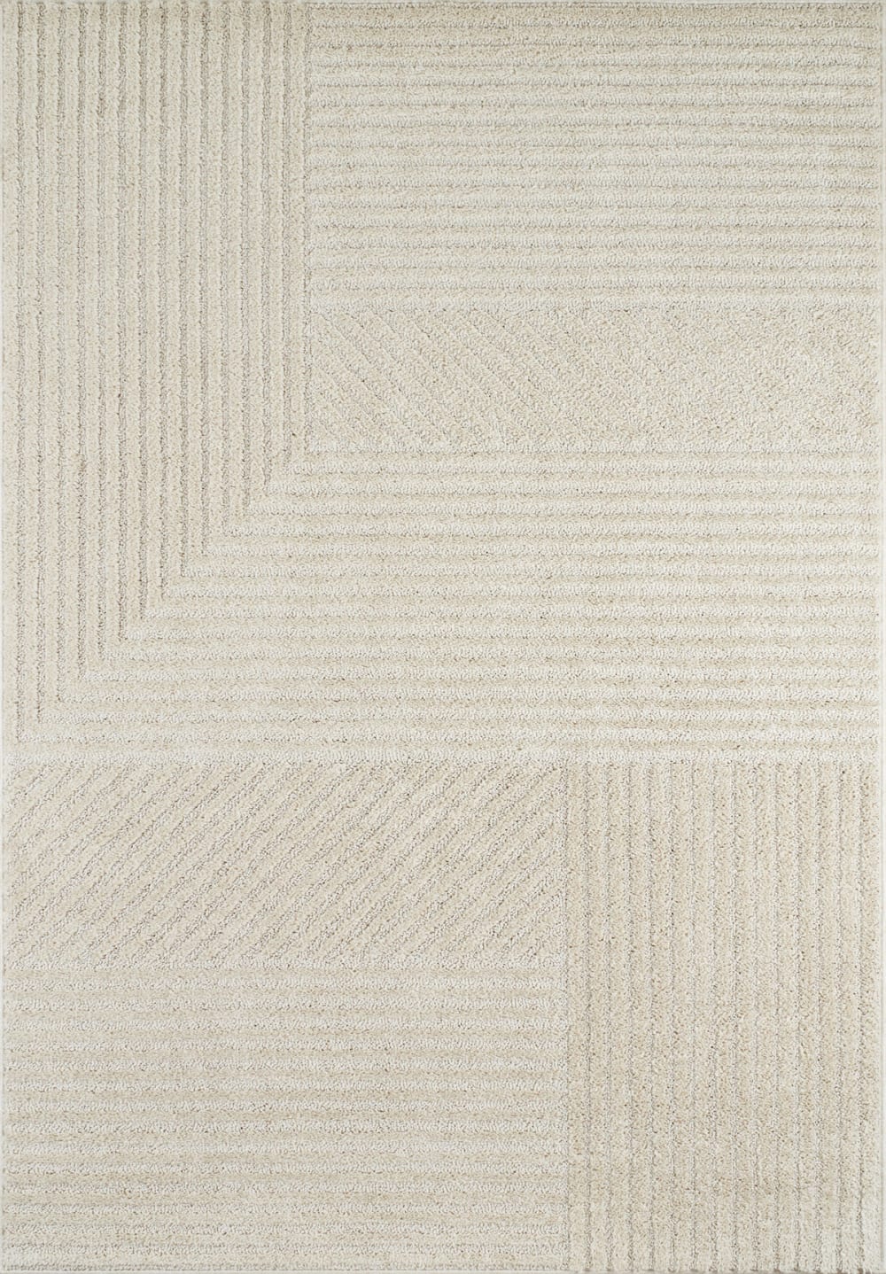 Nazar Wohnzimmerteppich mit 3D-Muster Creme - 120x160 style modern Weiß Pvc - Polyvinlychlorid
