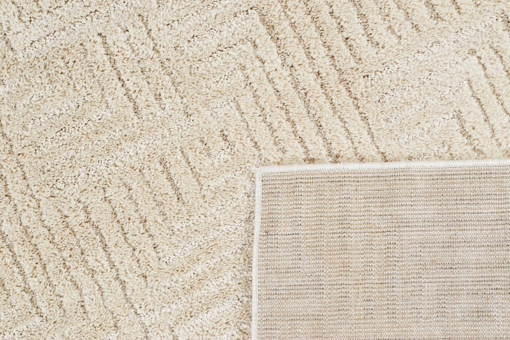 Tapis salon motif labyrinthe en 3d crème - 120x160 — vue 4