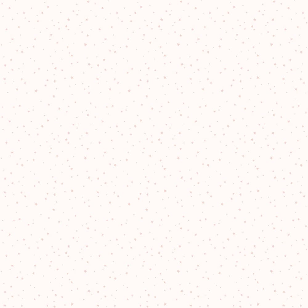 Papel pintado no tejido estampado mini estrellas rosa. 53cmx10m - Maisons du Monde
