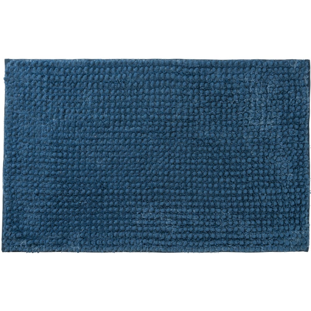 Tapis de bain chenille 50x80 en polyester uni bleu 50x80cm