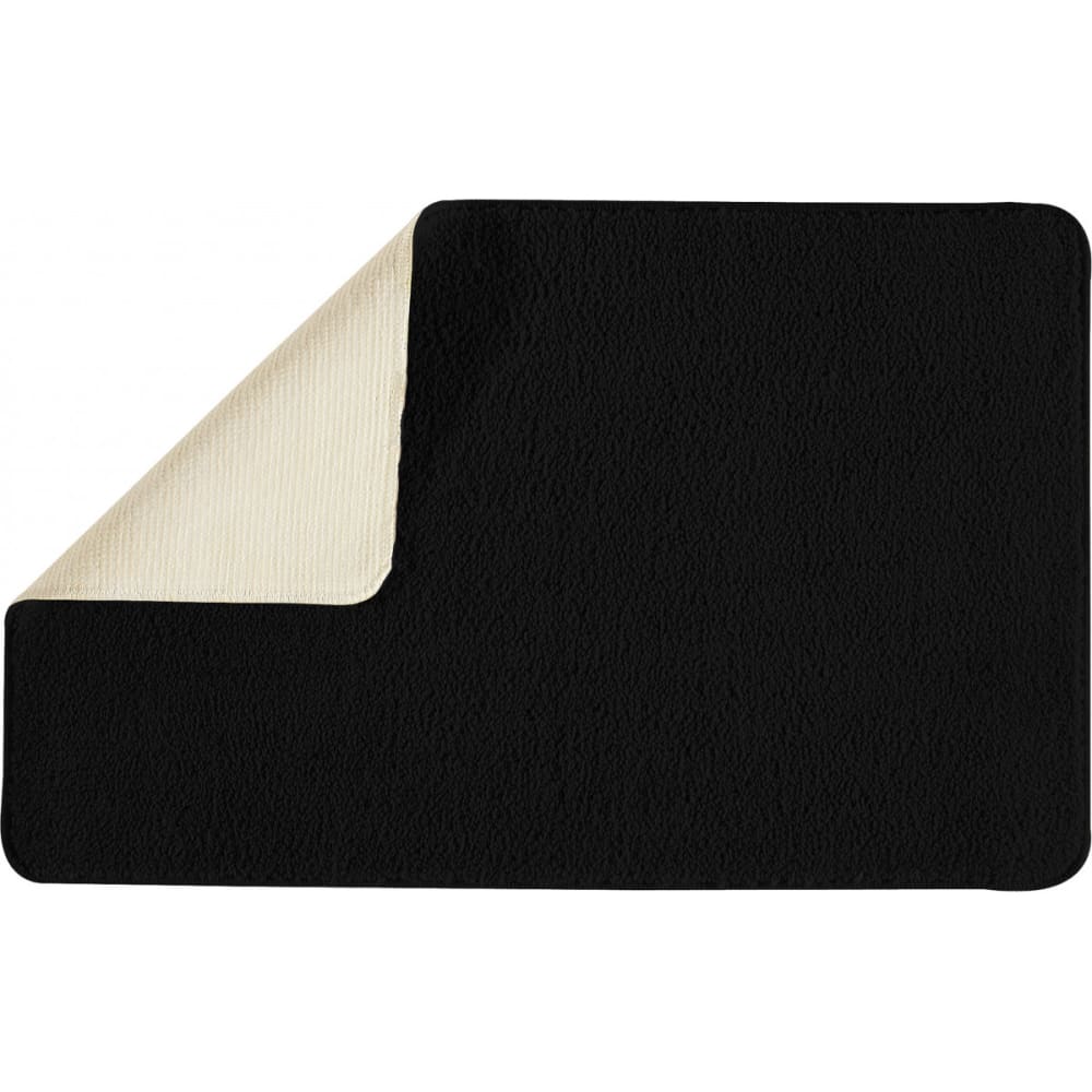 Tapis de bain uni 50x80 en polyester noir 50x80cm