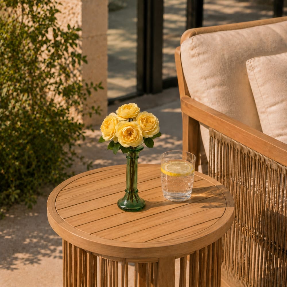 Stelo di rosa artificiale giallo h33 - Sia Deco