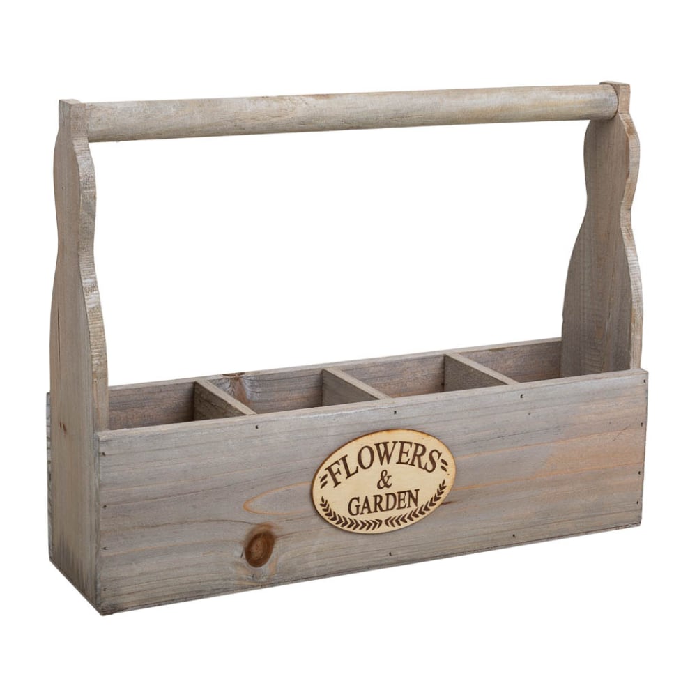 Botellero de madera 4 botellas gris