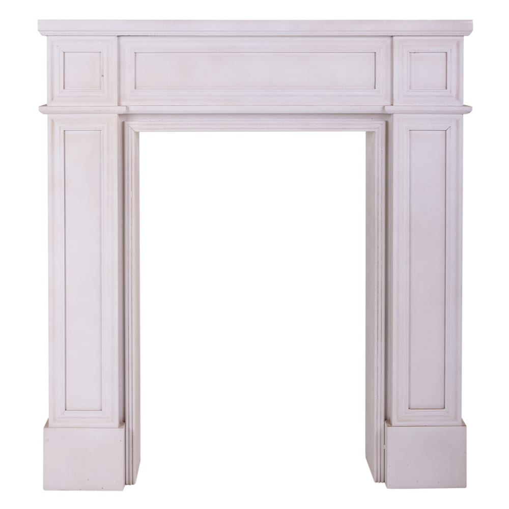 Marco de chimenea de madera tallada blanca 100x20x110 - Maisons du Monde