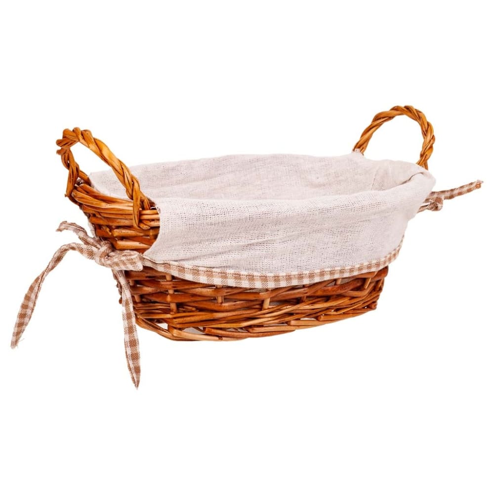 Panera mimbre forrada marrón 26x18x11h cm