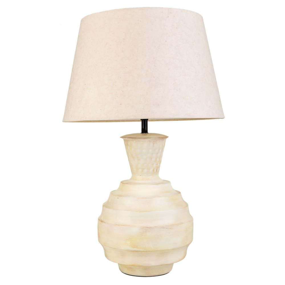 Lámpara de mesa de metal color crema 25x25x63 - Maisons du Monde