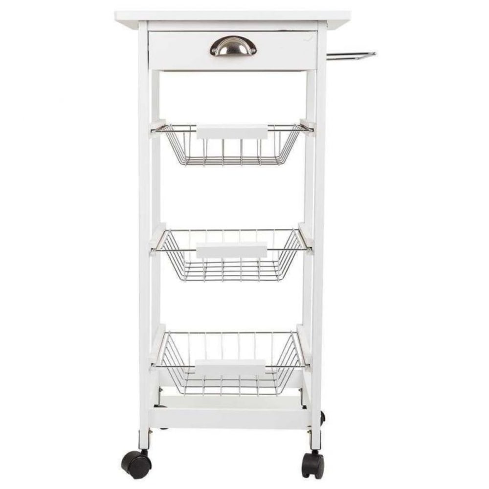 Carro de cocina de madera de pino y dm blanco - Maisons du Monde