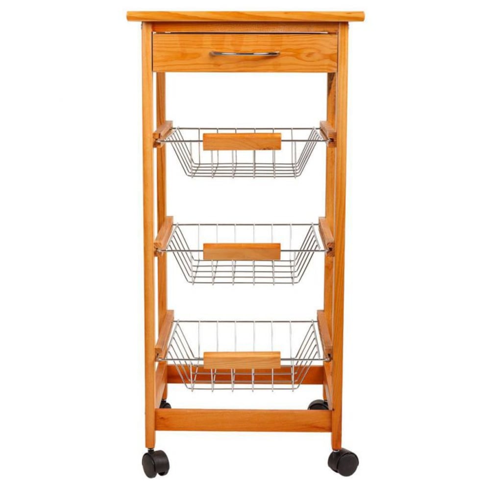Carro de cocina de madera de pino y dm marrón - Maisons du Monde