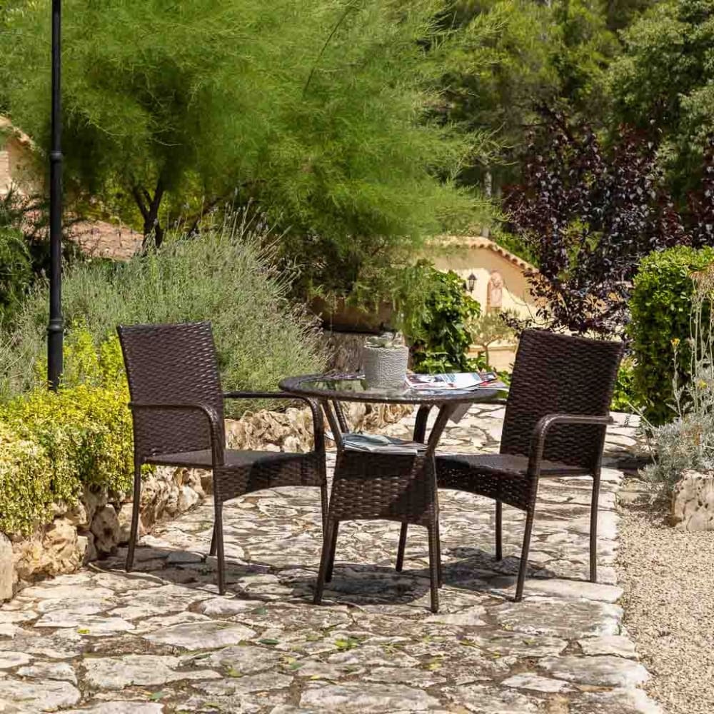 Set mesa y dos sillas de metal marrón - Maisons du Monde