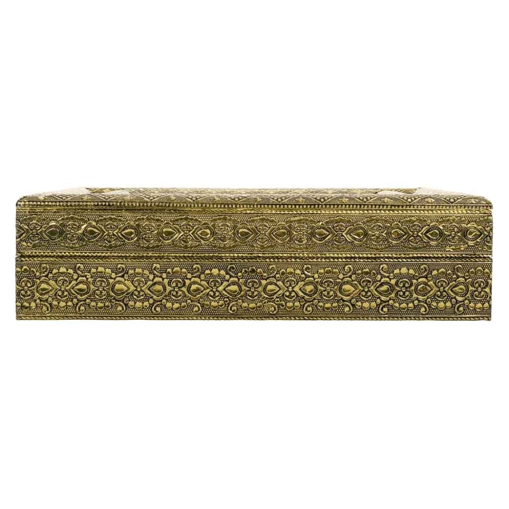 Joyero de metal repujado dorado 30x25x7,5h cm - Maisons du Monde