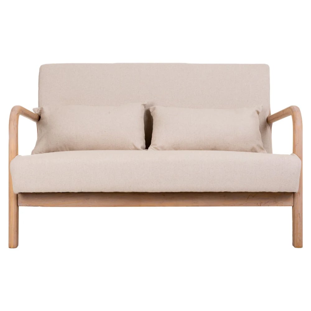 Canapé en bois capitonné gris antique