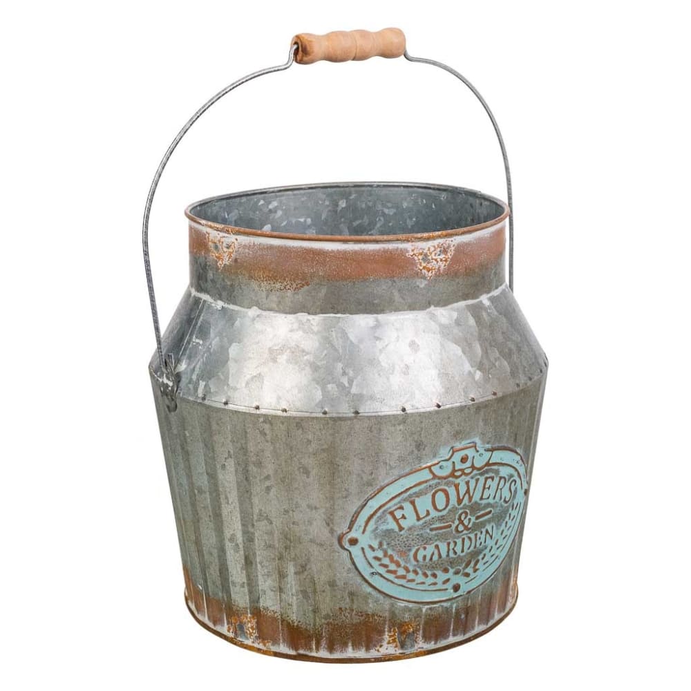 Cubo de metal plateado 21xd18x21/32.5 t:18cm