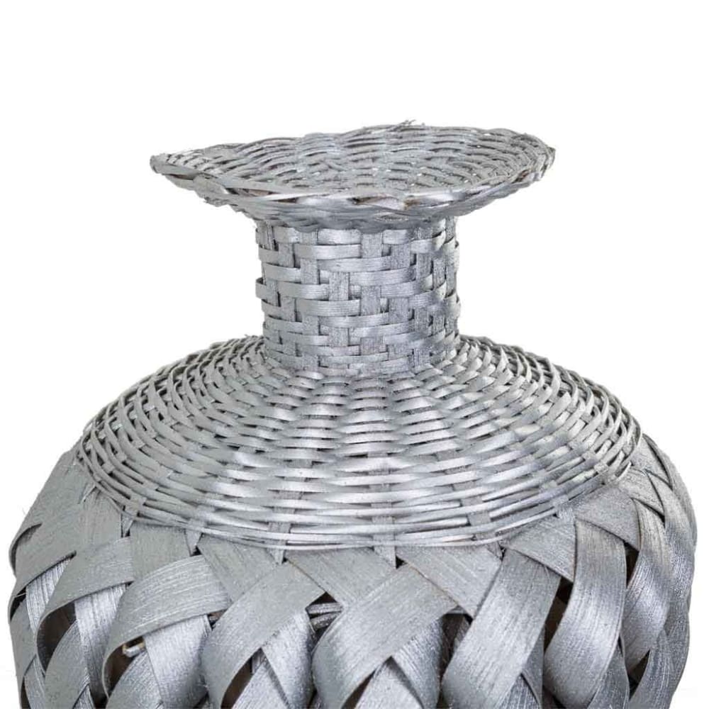 Jarrón bambú plata 15x26x36h cm - Maisons du Monde