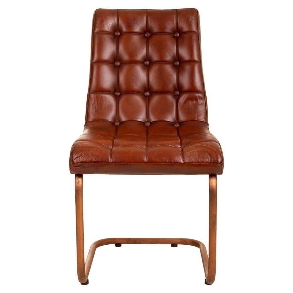 Silla de metal y piel 46x46x93h cm - Maisons du Monde