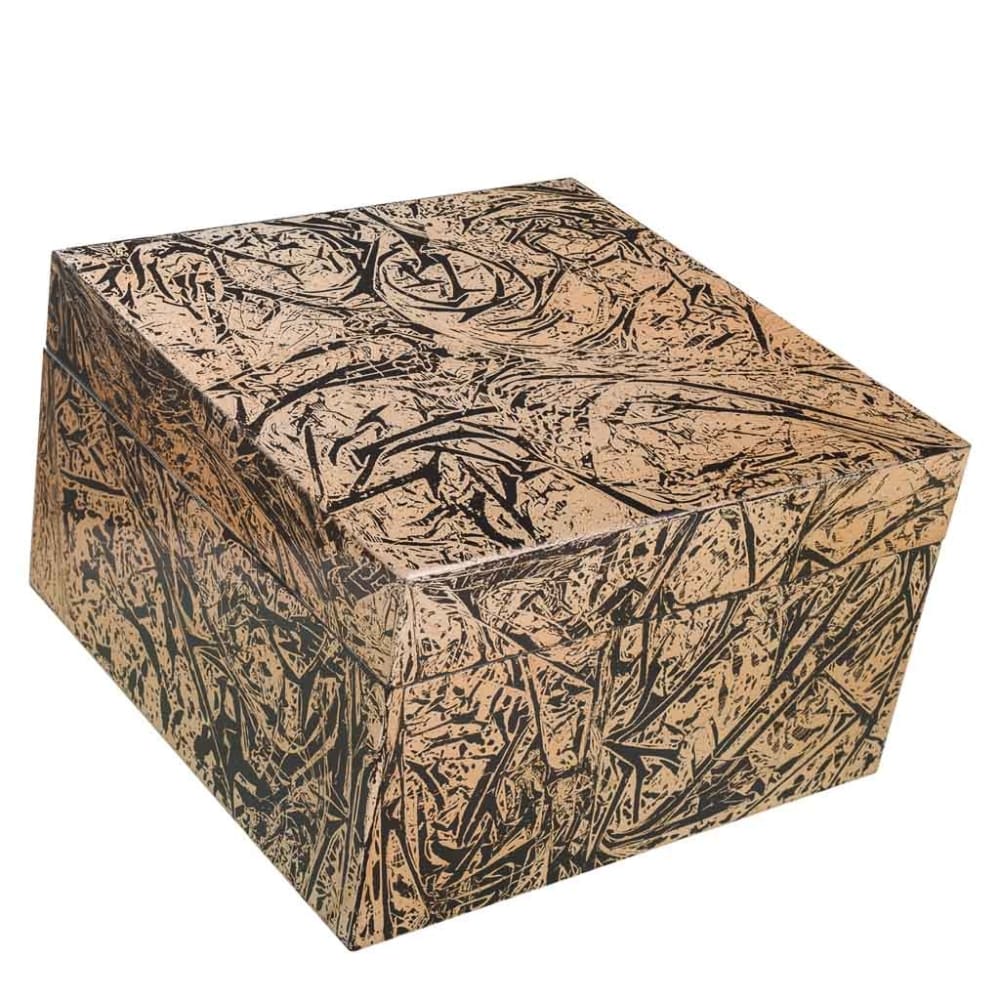 Caja de cerámica dorado y negro 25x25x15h cm
