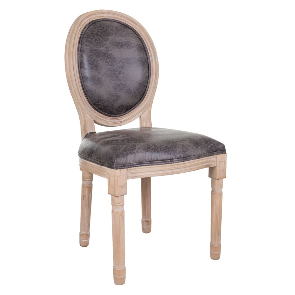 Silla de madera tapizada gris 48x46x48/96