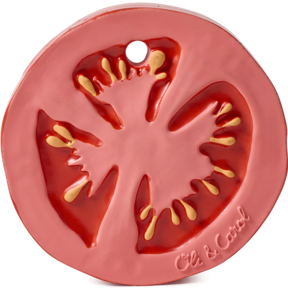 Oli&Carol Jouet de dentition Renato la tomate Rouge Caoutchouc - 9x10x3cm