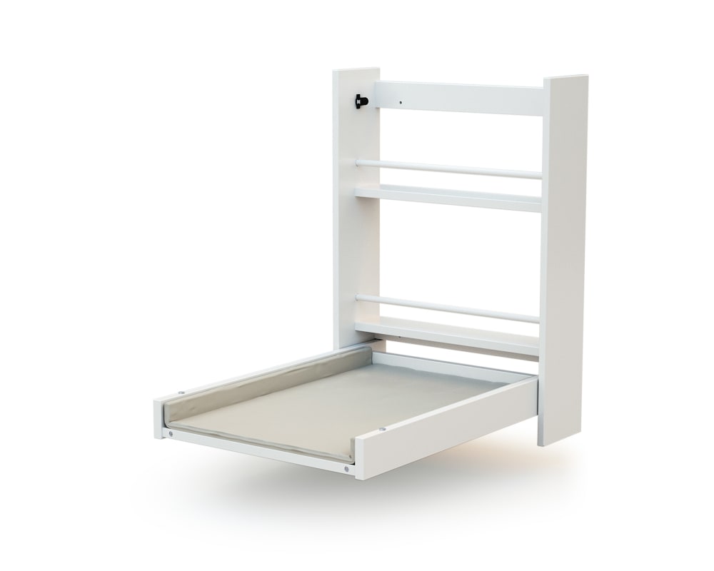 Table à langer murale rabattable en bois avec matelas Blanc
