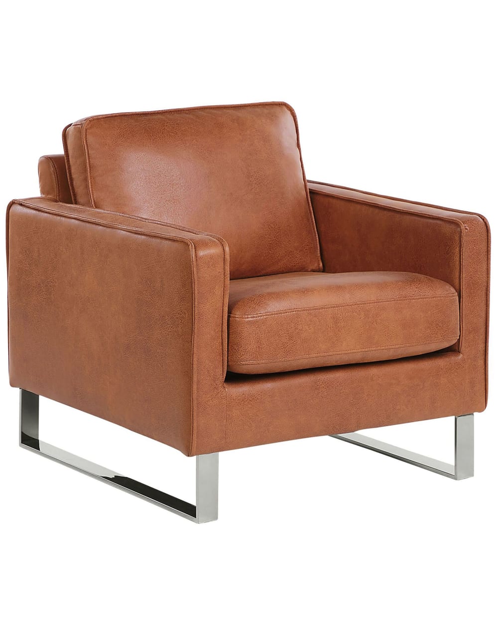 Sessel Aus Kunstleder 82Cm, Braun