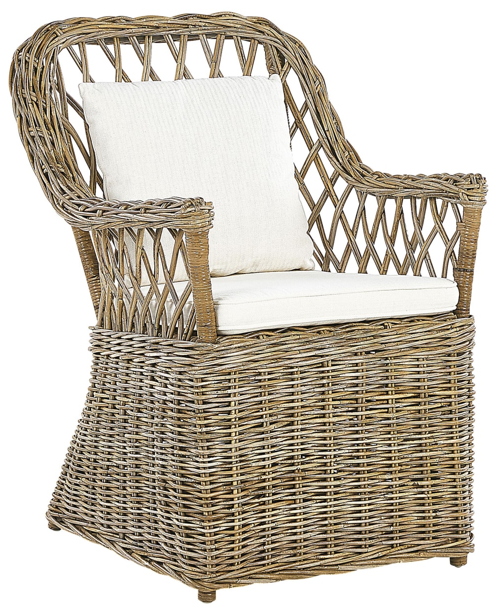 Beliani Gartensessel aus Rattan 90cm, braun style classic chic - Rattan