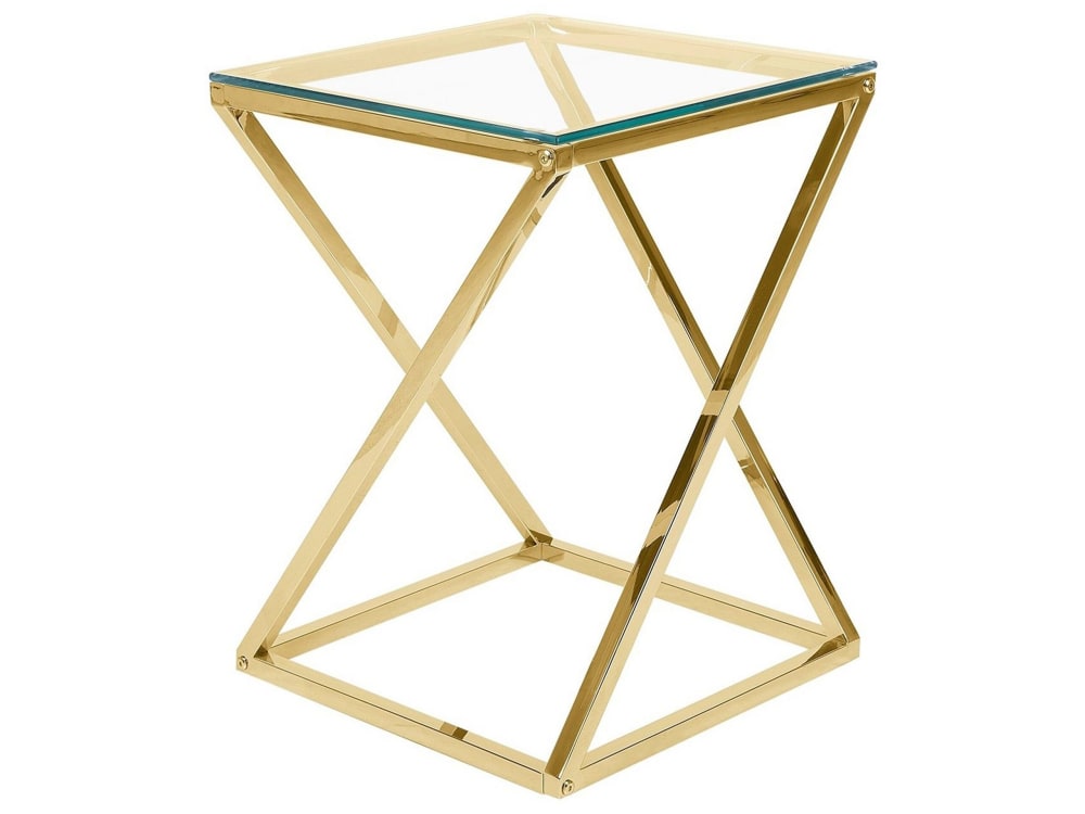Beistelltisch Aus Glas, Gold
