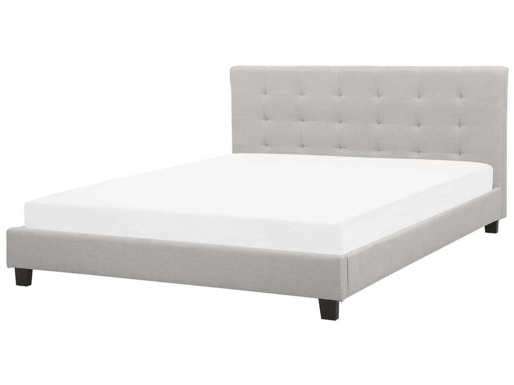 Doppelbett Aus Stoff 180X200, Grau