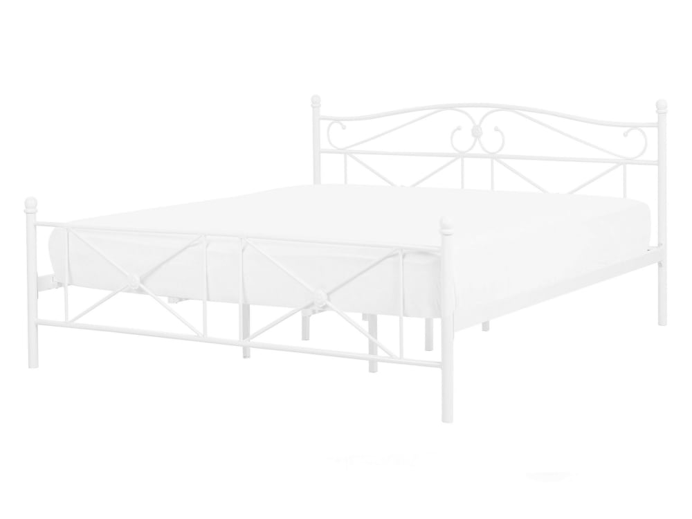 Doppelbett Aus Metall 140X200, Weiß