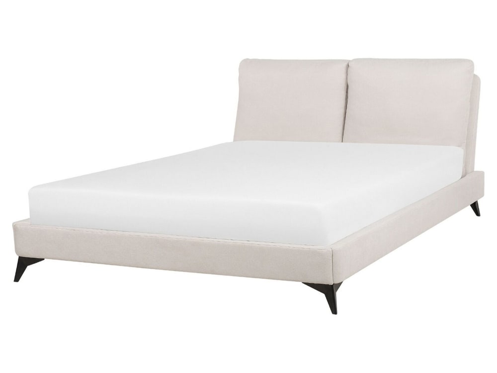 Doppelbett Aus Stoff 160X200, Beige