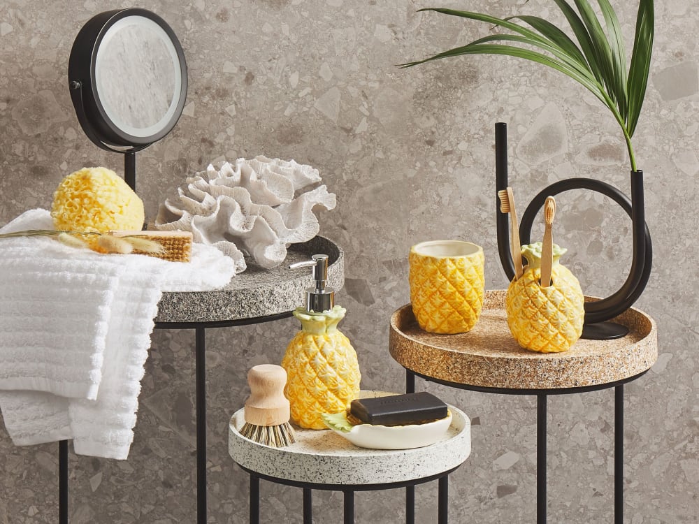 Badaccessoires Set 4-teilig Keramik Gelb - Maisons Du Monde