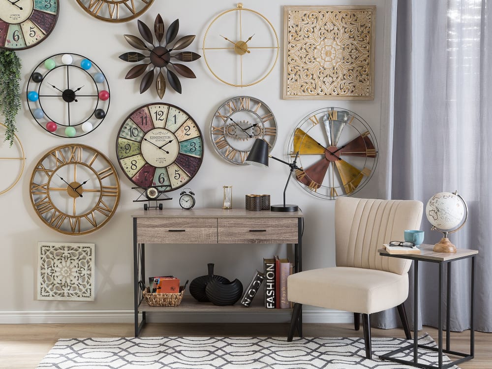 Horloge murale 59 cm métal multicolore