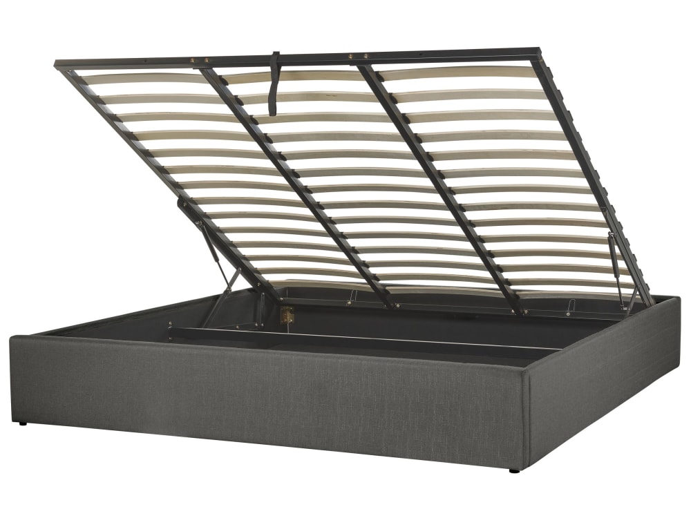 Doppelbett Aus Stoff 180X200, Grau