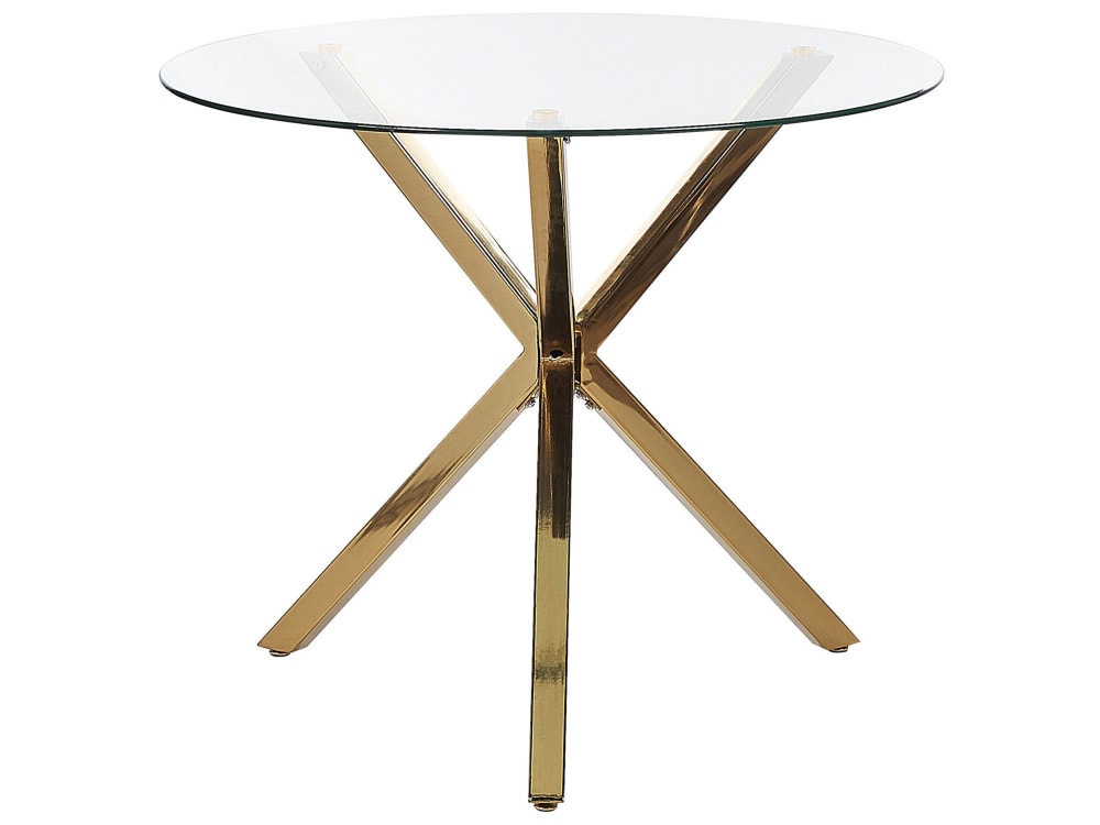 Esszimmertisch 4 Personen Aus Sicherheitsglas, Gold