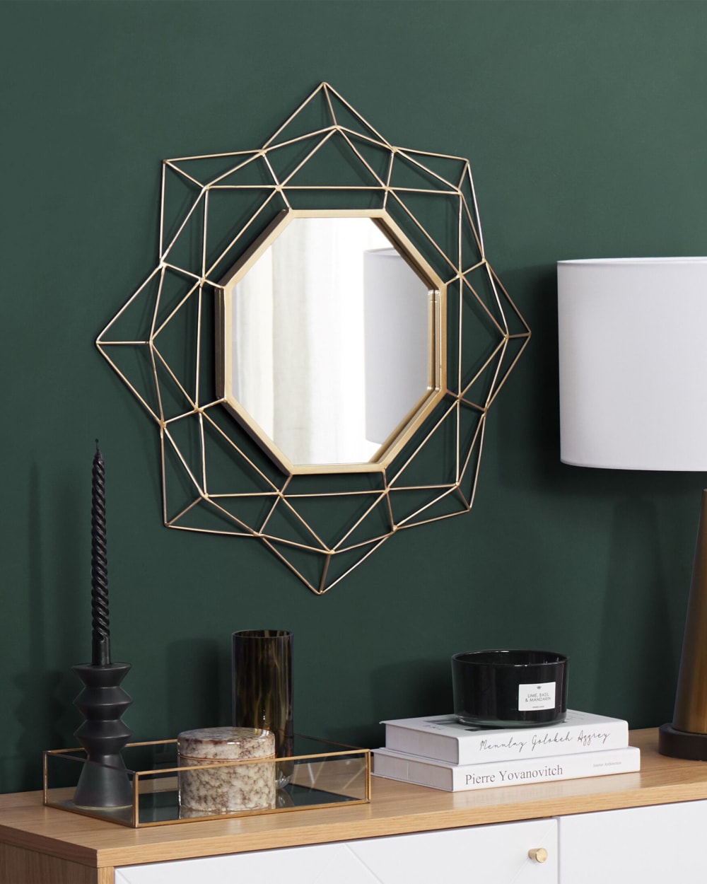 Miroir en métal doré 60x60