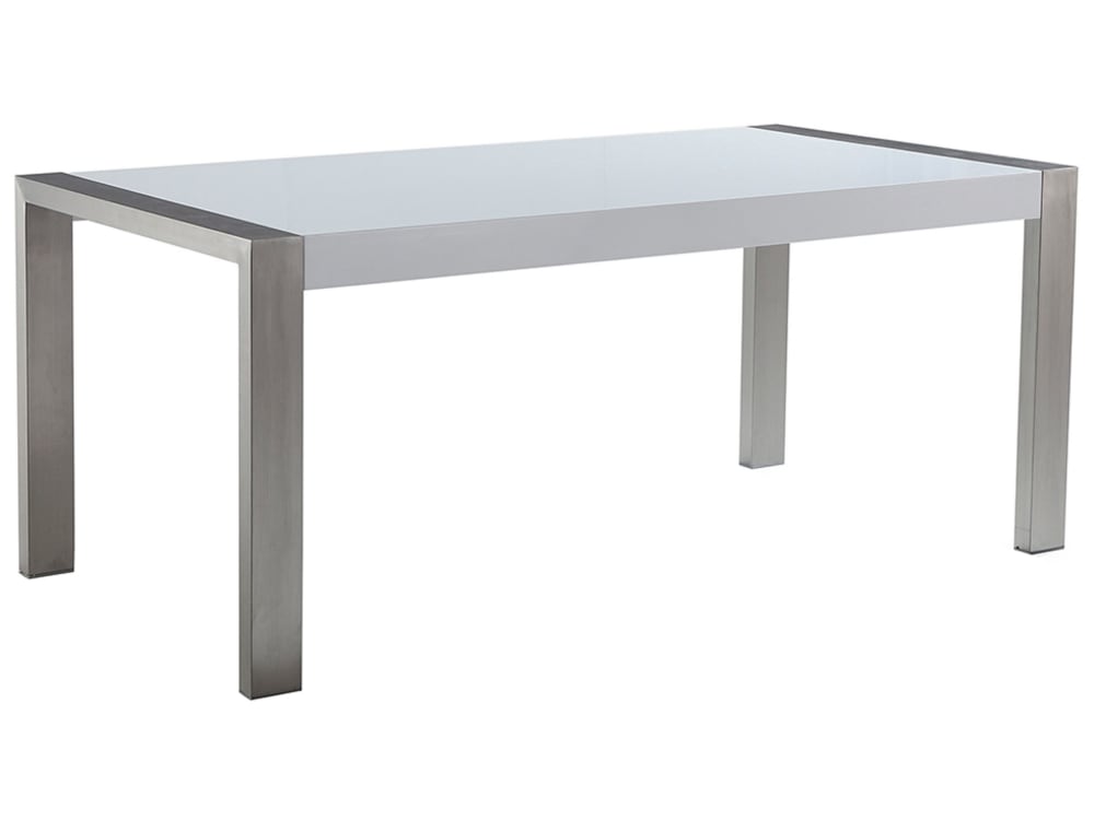 Beliani Esszimmertisch 8 Personen aus Mdf-platte, weiß style industrial - Spanplatte