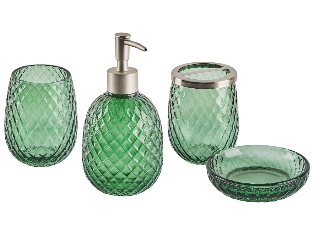 4 accessoires de salle de bains en céramique verte — Beyit