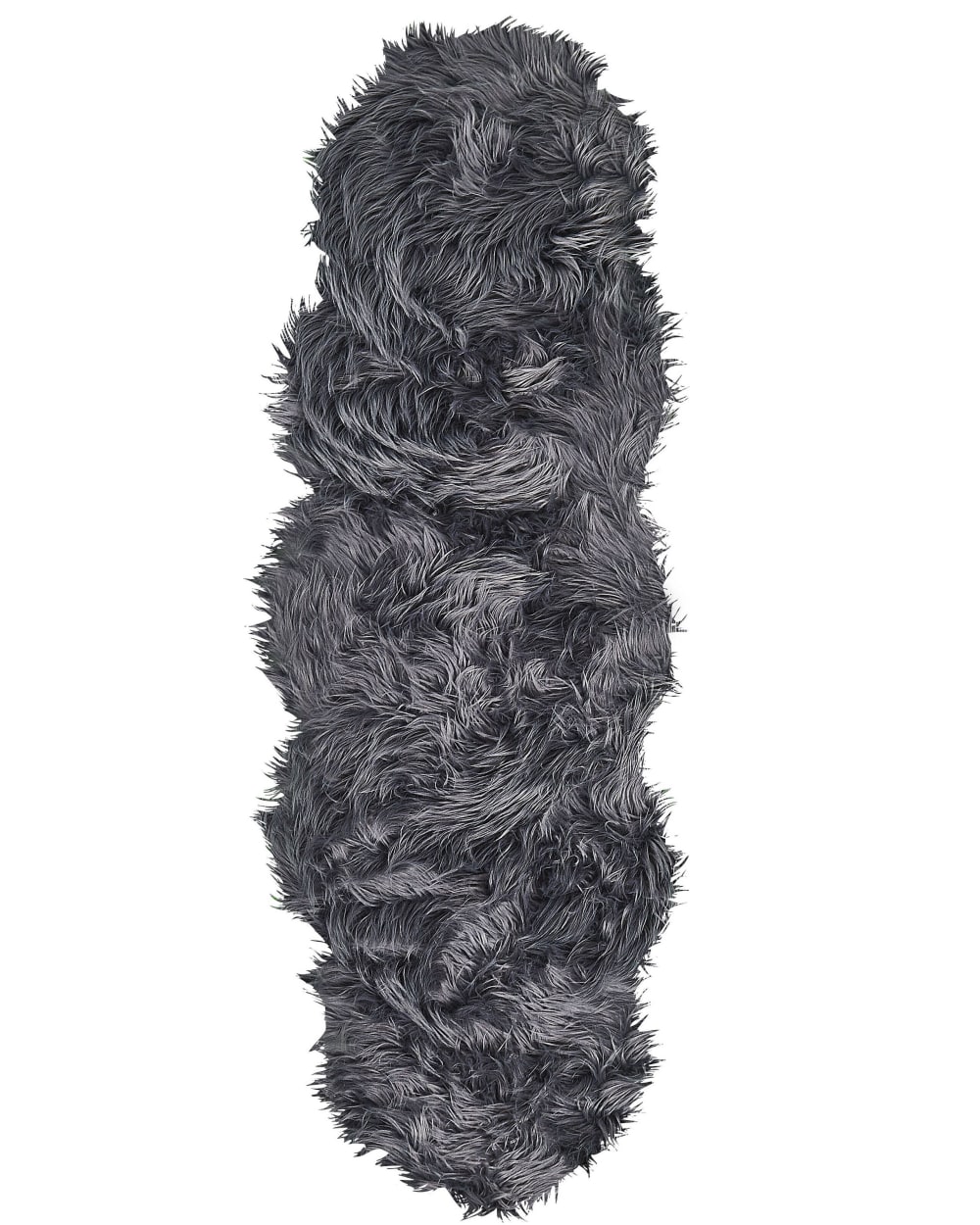 Beliani Schaffell Teppich aus Stoff 180 x 60cm, grau style modern - Acryl