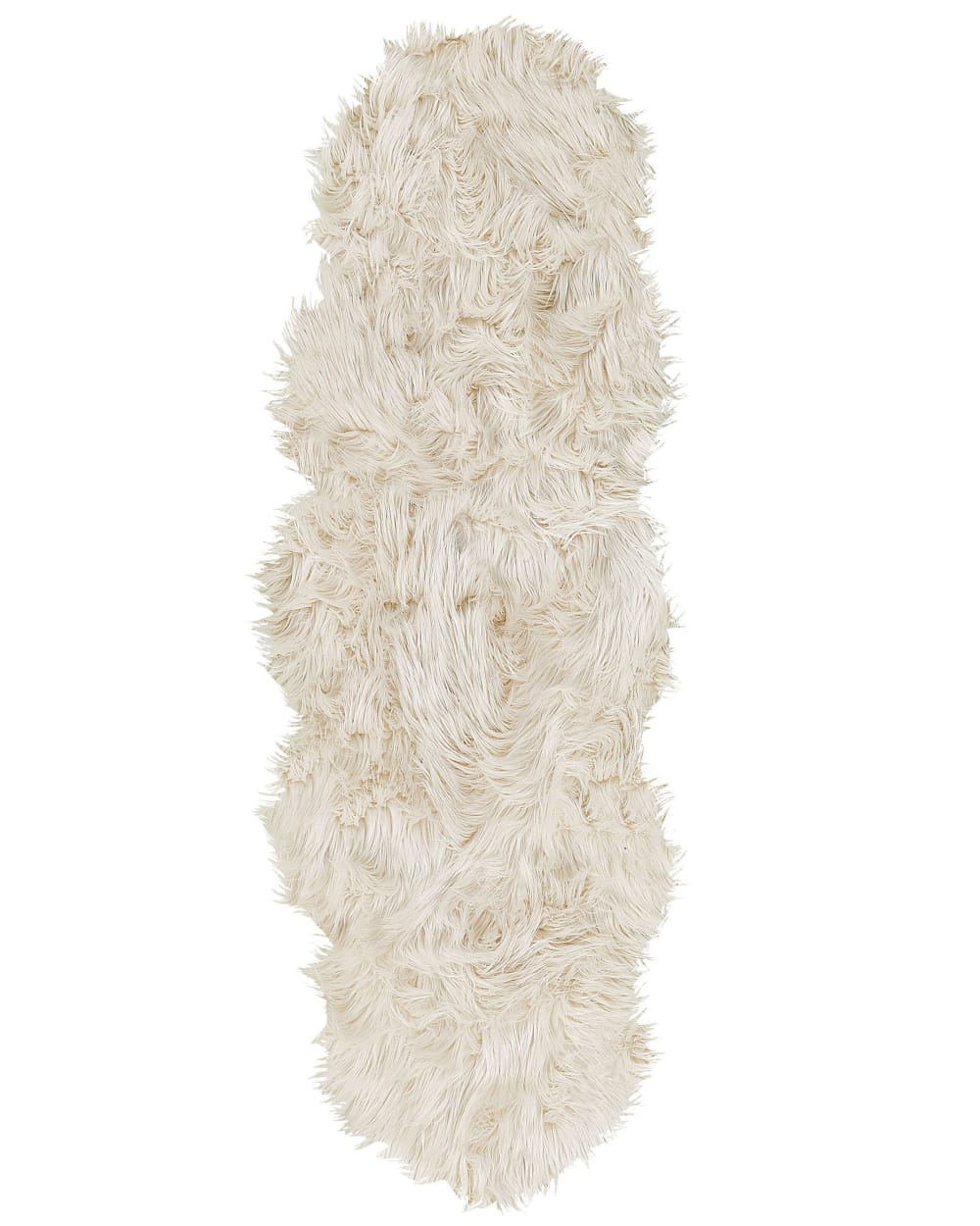 Beliani Schaffell Teppich aus Stoff 180 x 60cm, beige style modern - Acryl