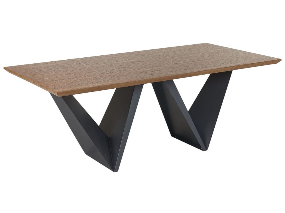 Beliani Esszimmertisch 8 Personen aus Mdf-platte, braun style industrial - Spanplatte